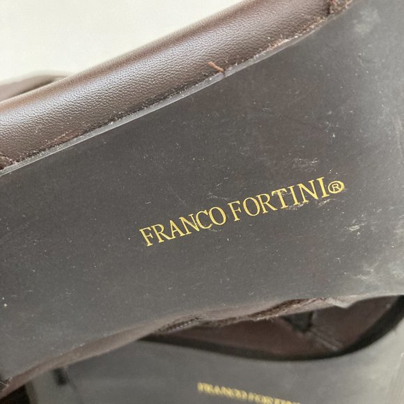 Franco Fortini "Leigh" Brown Leather Heeled Ankle Boots - Picture 11 of 14